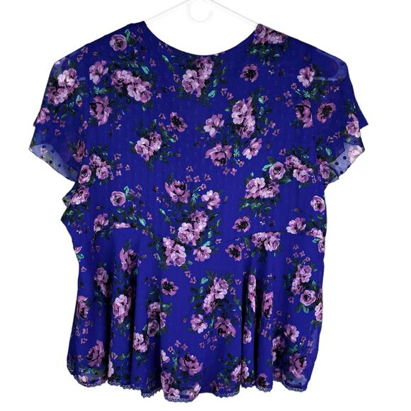 Torrid Top Shirt 4 V-Neck Floral Peplum Whimsgoth Cottagecore Fairy 4X 26 - Picture 2 of 10
